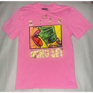 REBEL MINDS. PREMIUM RICH MIND SET GRAPHIC TEE (PINK) XL
